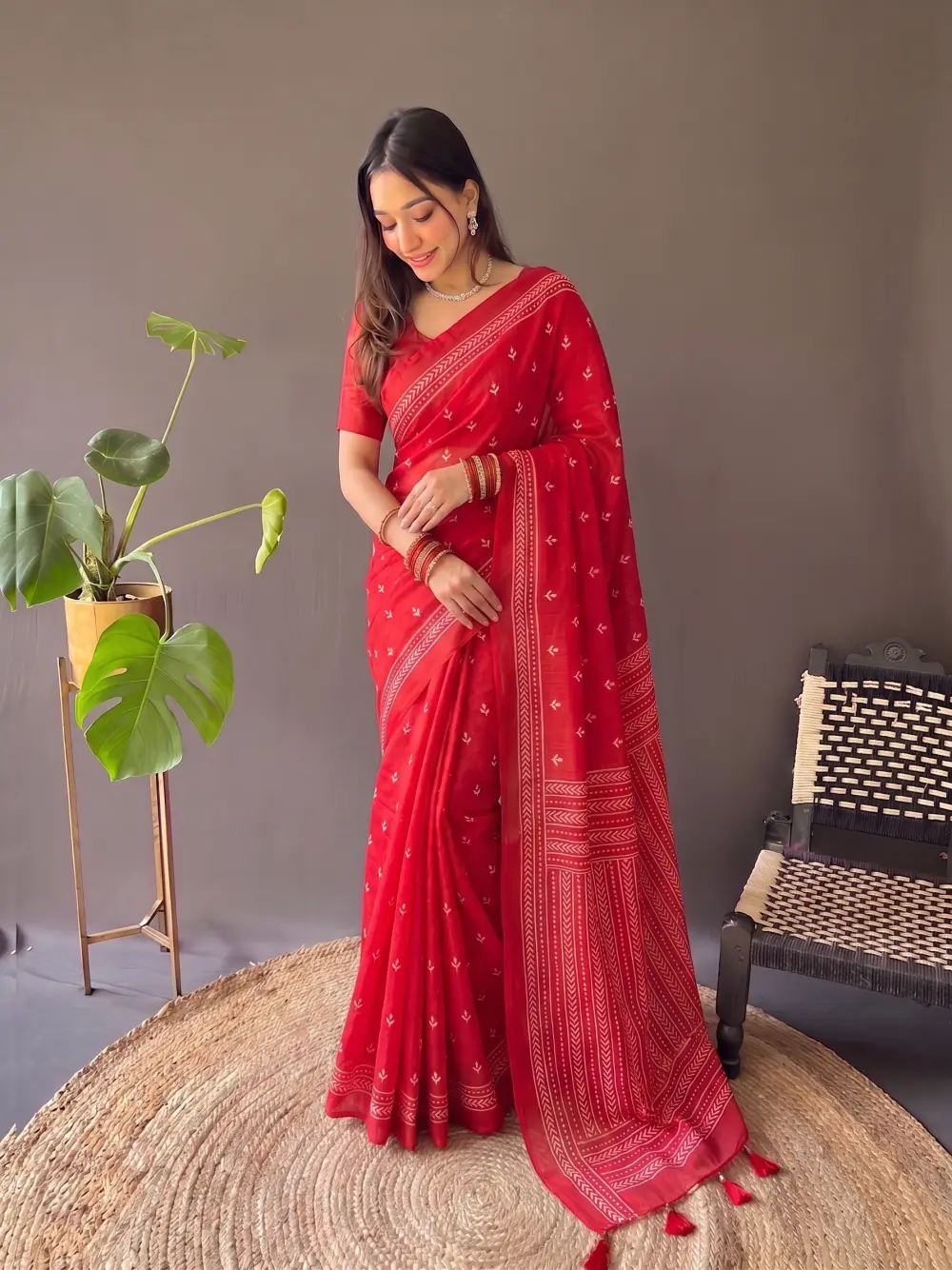 Traditional Red Chanderi Silk